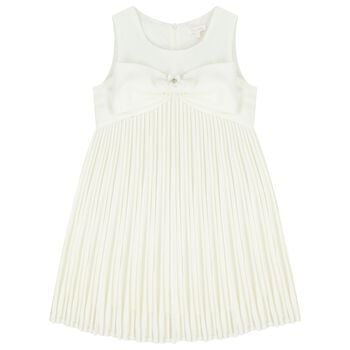 Girls Ivory Bow Dress