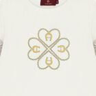 Girls Ivory & Gold Logo T-Shirt, 1, hi-res