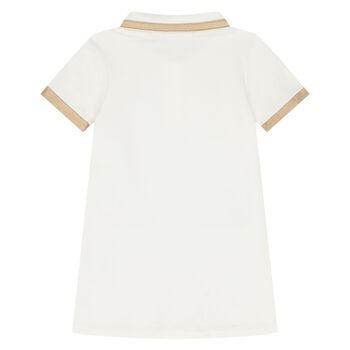 Younger Girls Ivory Logo Dress