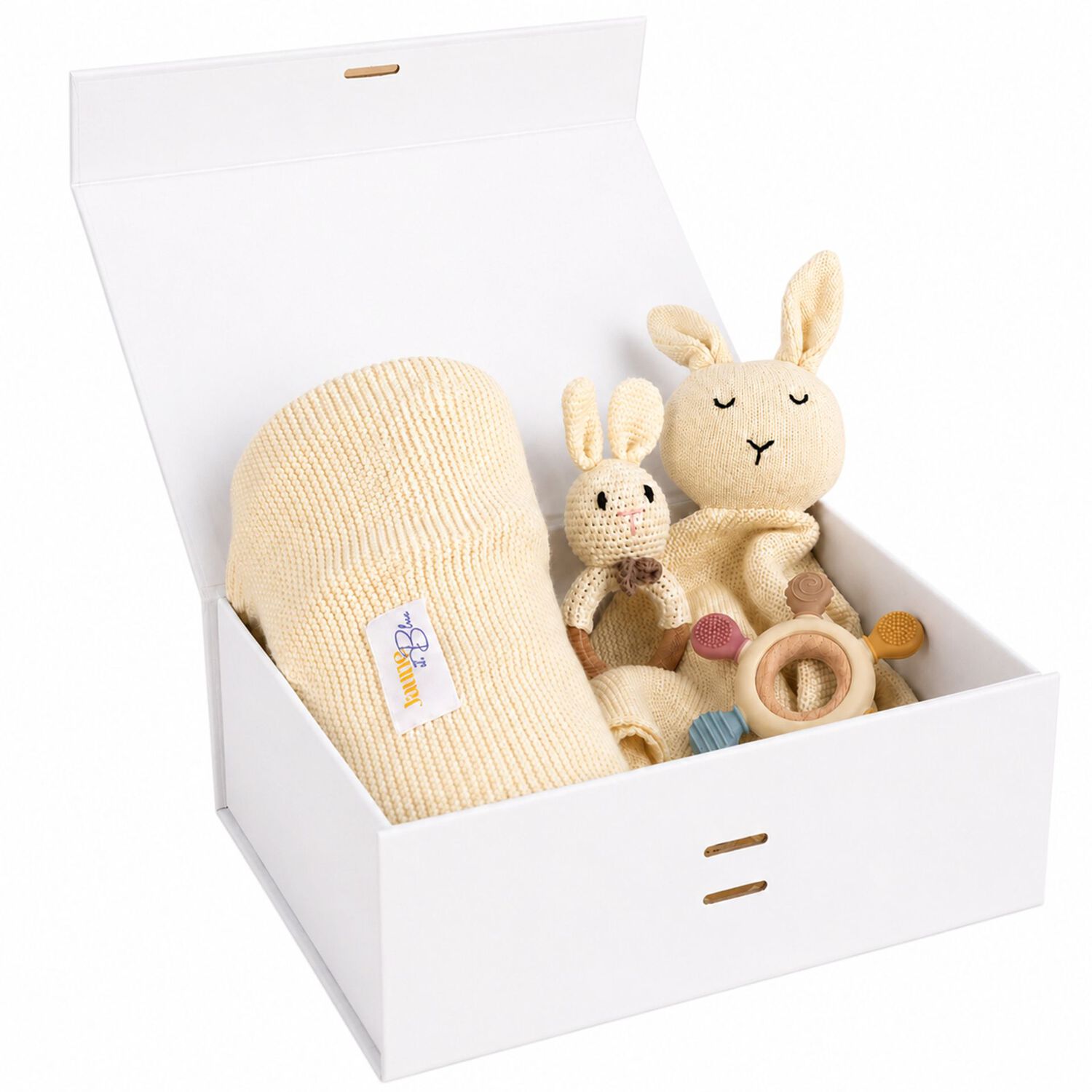 Ivory Baby Blanket & Bunny Comforter Gift Set , 3, hi-res