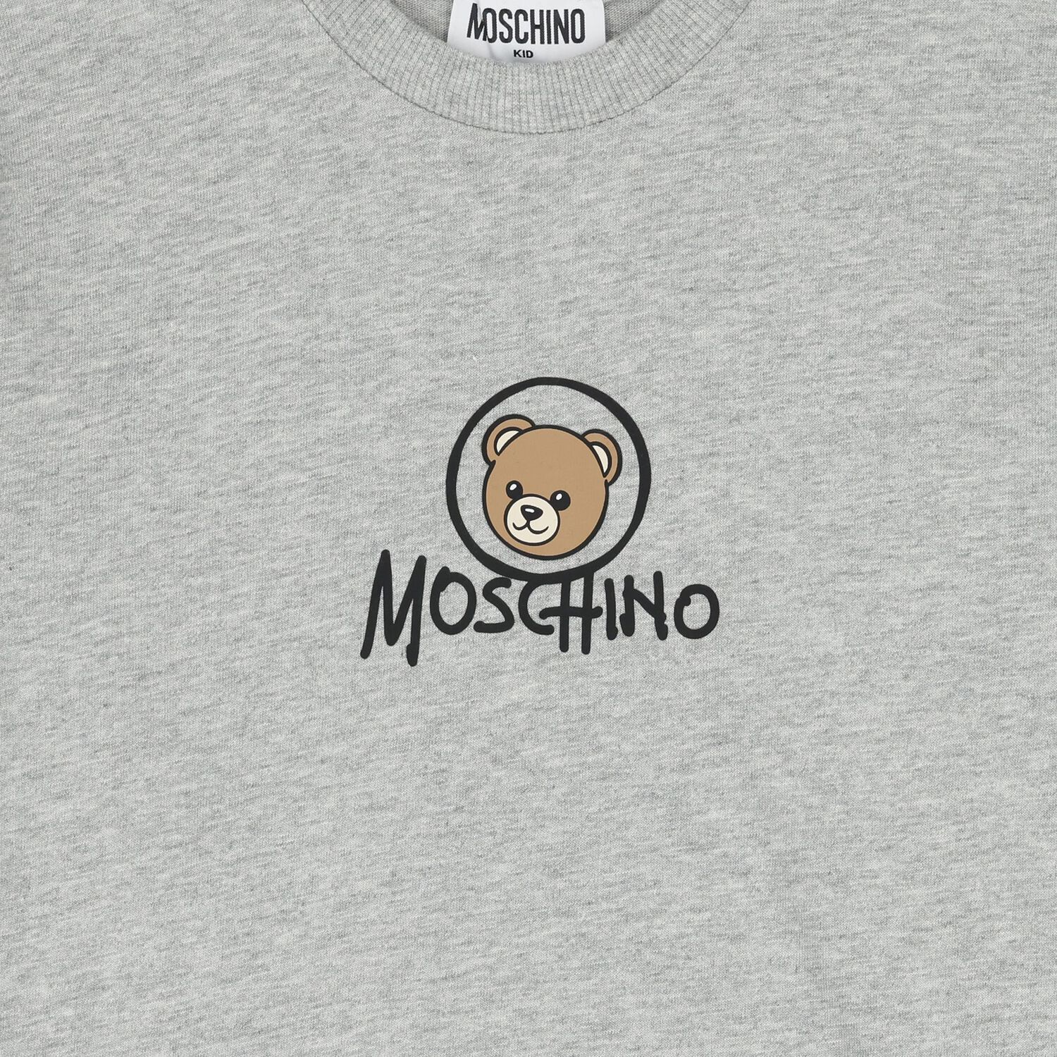 Grey Teddy Bear Logo Long Sleeve Top, 7, hi-res
