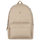 Beige Canvas Pony Logo Backpack ( 44cm ) , 1, hi-res