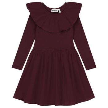 Girls Purple Ruffled Dress 