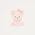 Baby Girls Ivory & Pink Teddy Bear Blanket, 1, hi-res