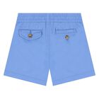 Baby Boys Blue Cotton Shorts, 1, hi-res