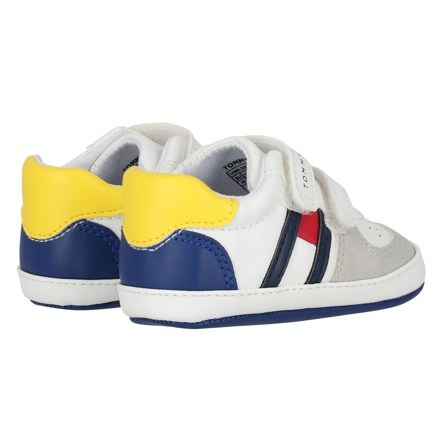 Baby Boys White Leather Pre Walker Shoes, 1, hi-res