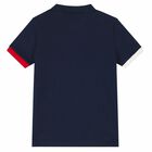 Boys Navy Blue Logo Polo Shirt, 2, hi-res