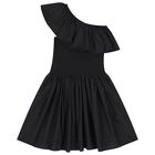 Girls Black Ruffled Dress, 1, hi-res
