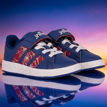 Boys Navy Blue Marvel Grand Court Trainers