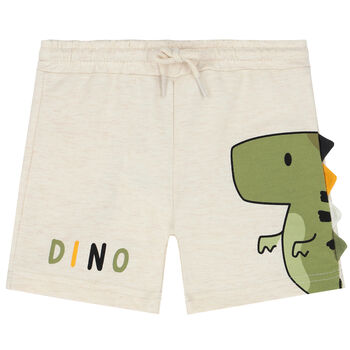 Younger Boys Ivory Dinosaur Shorts