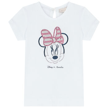 Younger Girls White Minnie Mouse T-Shirt