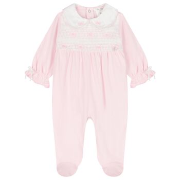Baby Girls Pink Bow Babygrow