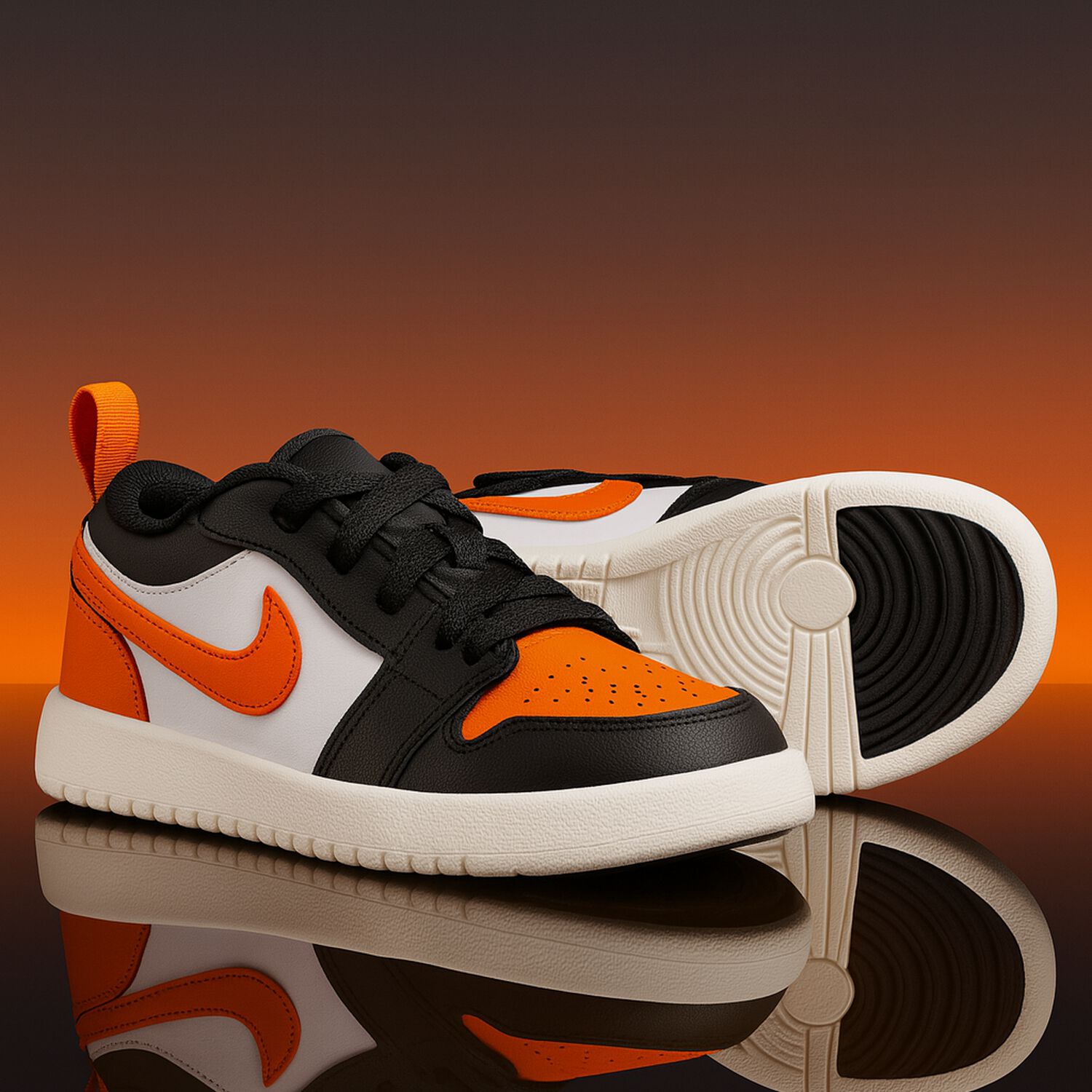 Black, White & Orange Air Jordan 1 Low Alt Trainers, 1, hi-res