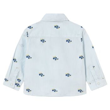 Younger Boys Blue & White Racing Car Shirt