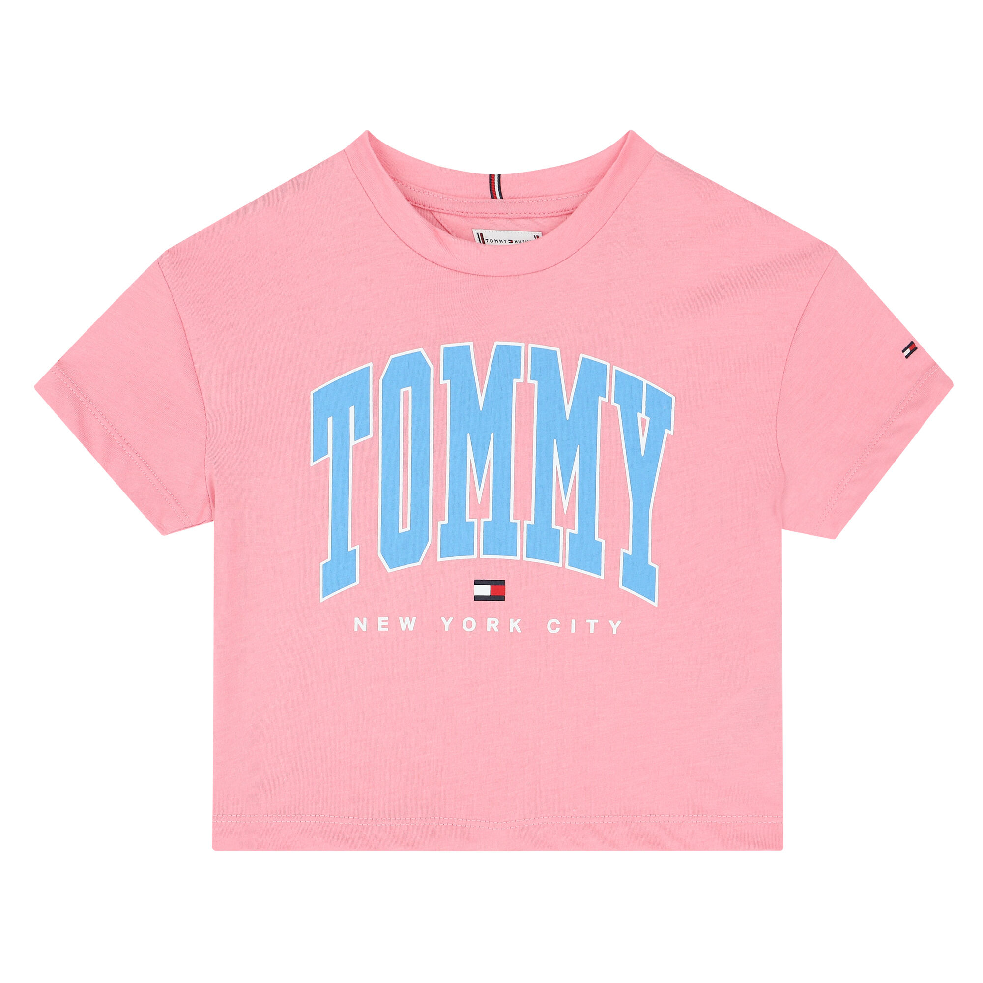 Tommy Hilfiger Girls Pink Logo T Shirt Junior Couture USA