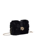 Girls Black Faux Fur Handbag ( 21cm ), 3, hi-res