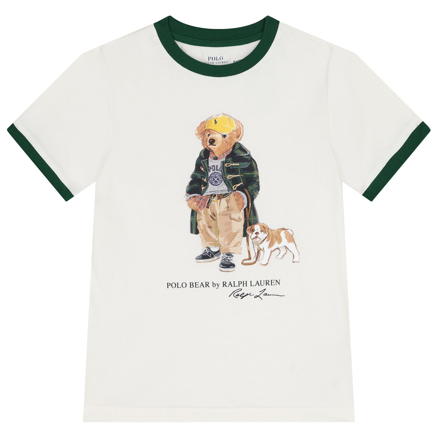 Boys Ivory & Green Polo Bear T-Shirt, 1, hi-res image number null