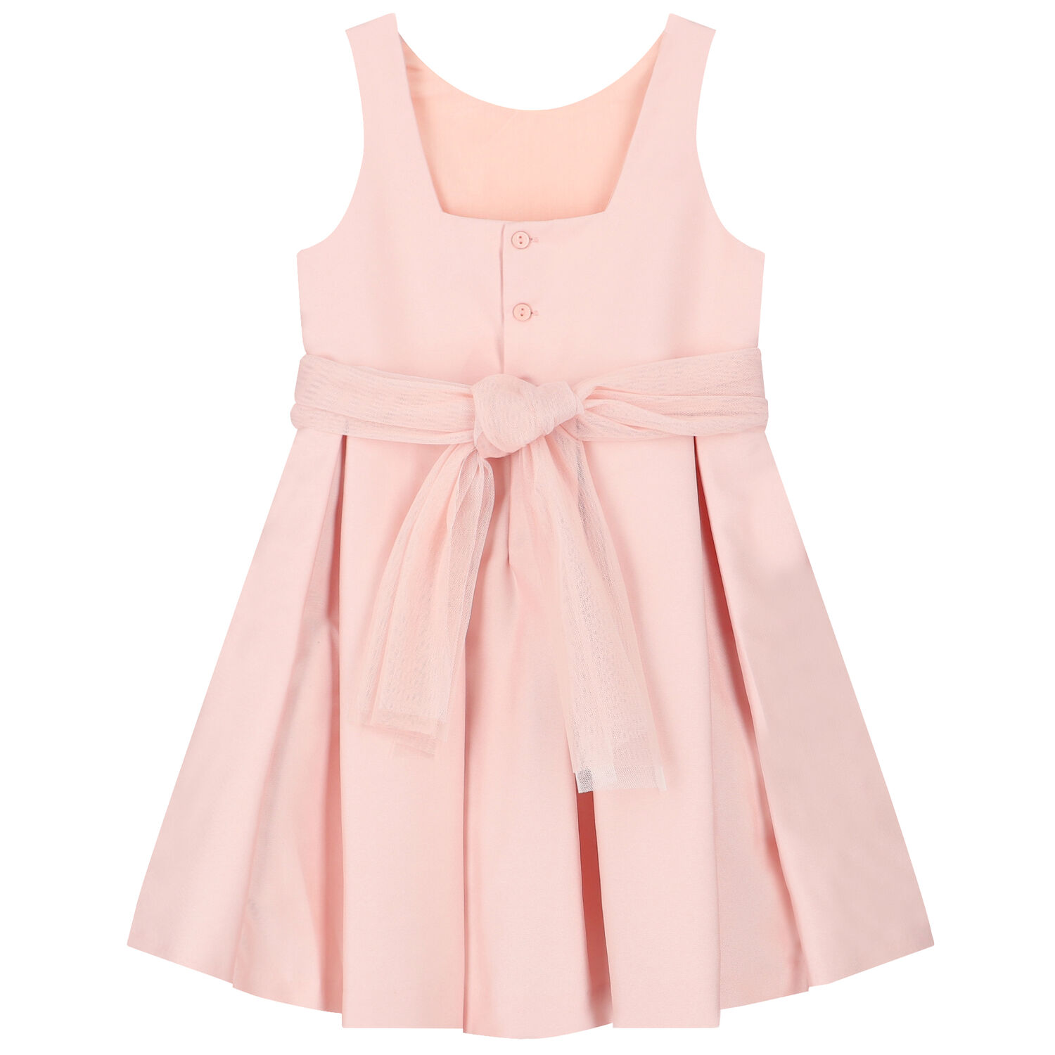 Girls Pink Flower Satin Dress, 2, hi-res