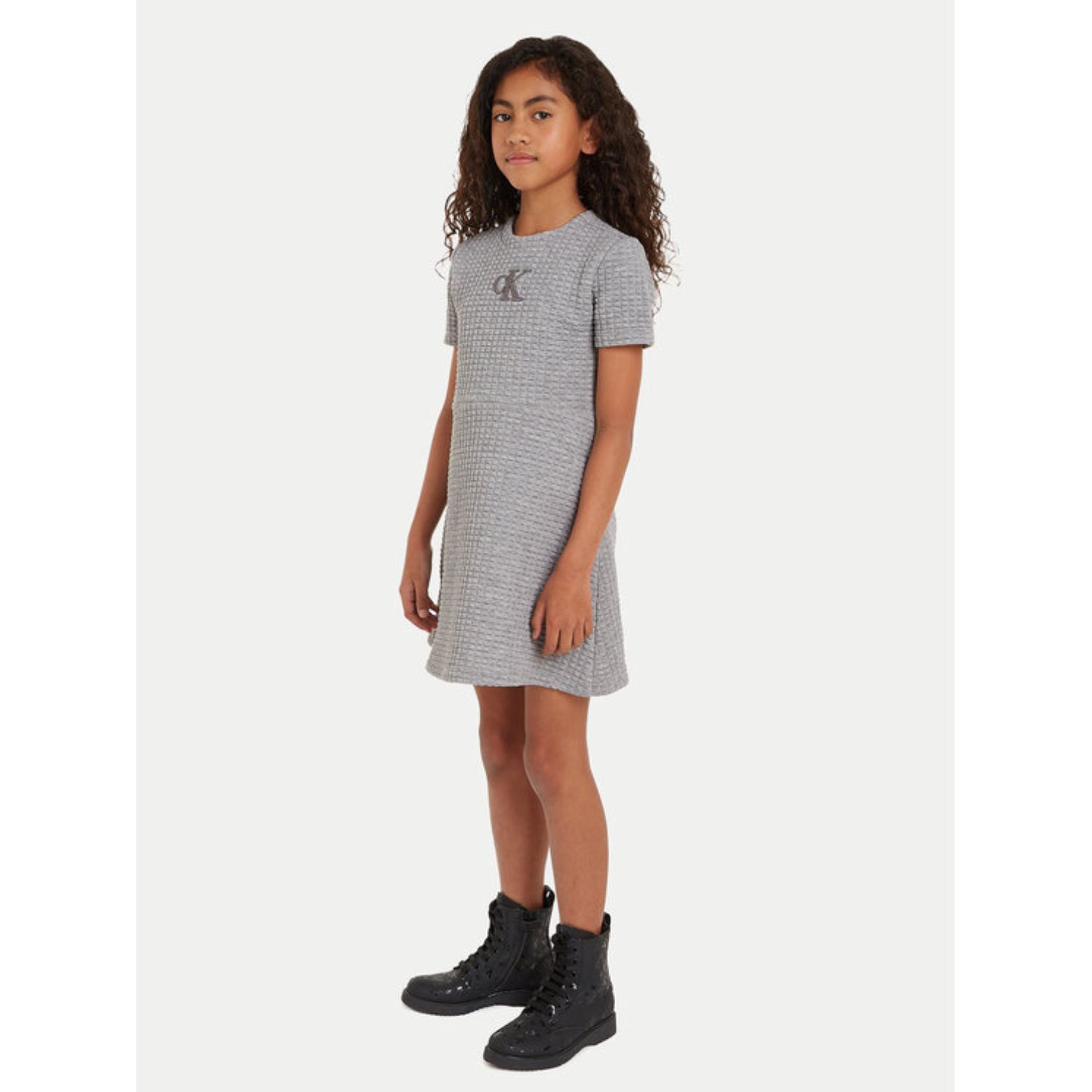 美品  Dress Logo Quilted Grey Girls Klein Calvin | USA Couture Junior その他