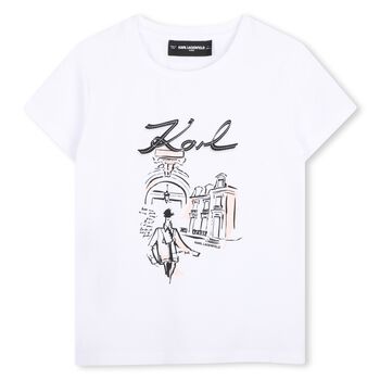 Mini Me Girls White Logo T-Shirt