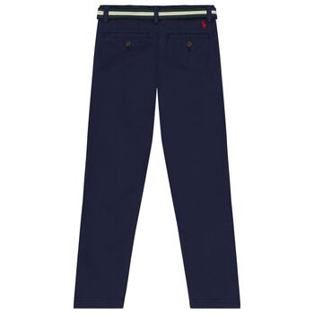 Boys Navy Blue Logo Trousers