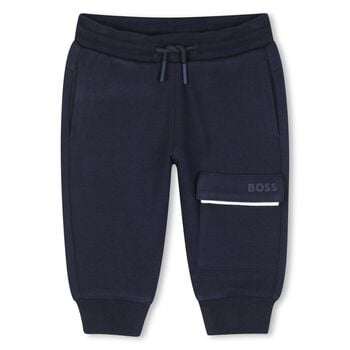 Younger Boys Navy Blue Logo Joggers