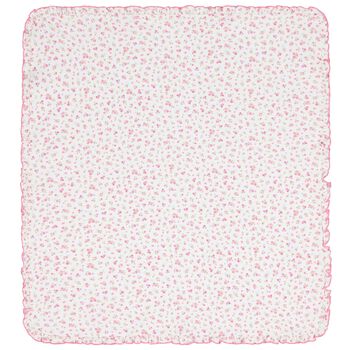 Baby Girls White & Pink Rose Renaissance Blanket