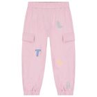 Girls Pink Logo Joggers, 1, hi-res