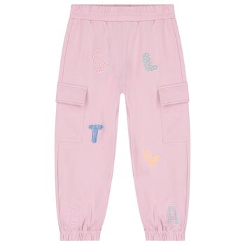 Girls Pink Logo Joggers
