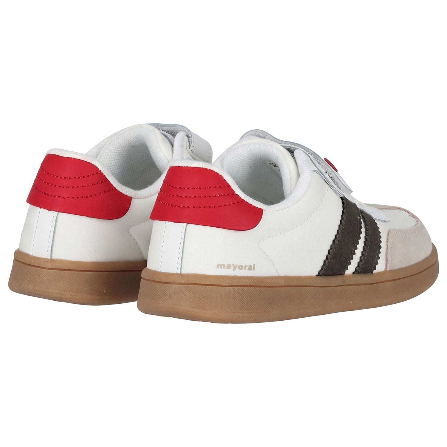 Boys Ivory & Red Trainers, 1, hi-res
