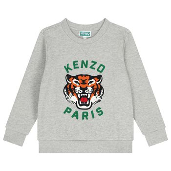 Boys Grey Tiger Logo Sweatshirt