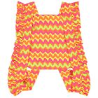 Girls Pink, Orange & Yellow Ruffle Backpack, 1, hi-res