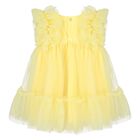Younger Girls Yellow Ruffled Tulle Dress, 2, hi-res