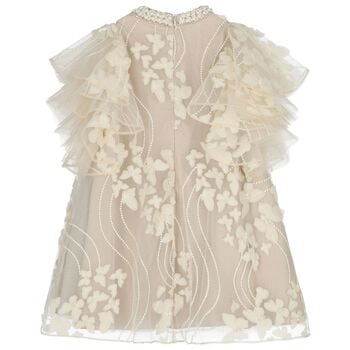 Girls Ivory Butterfly Tulle Dress
