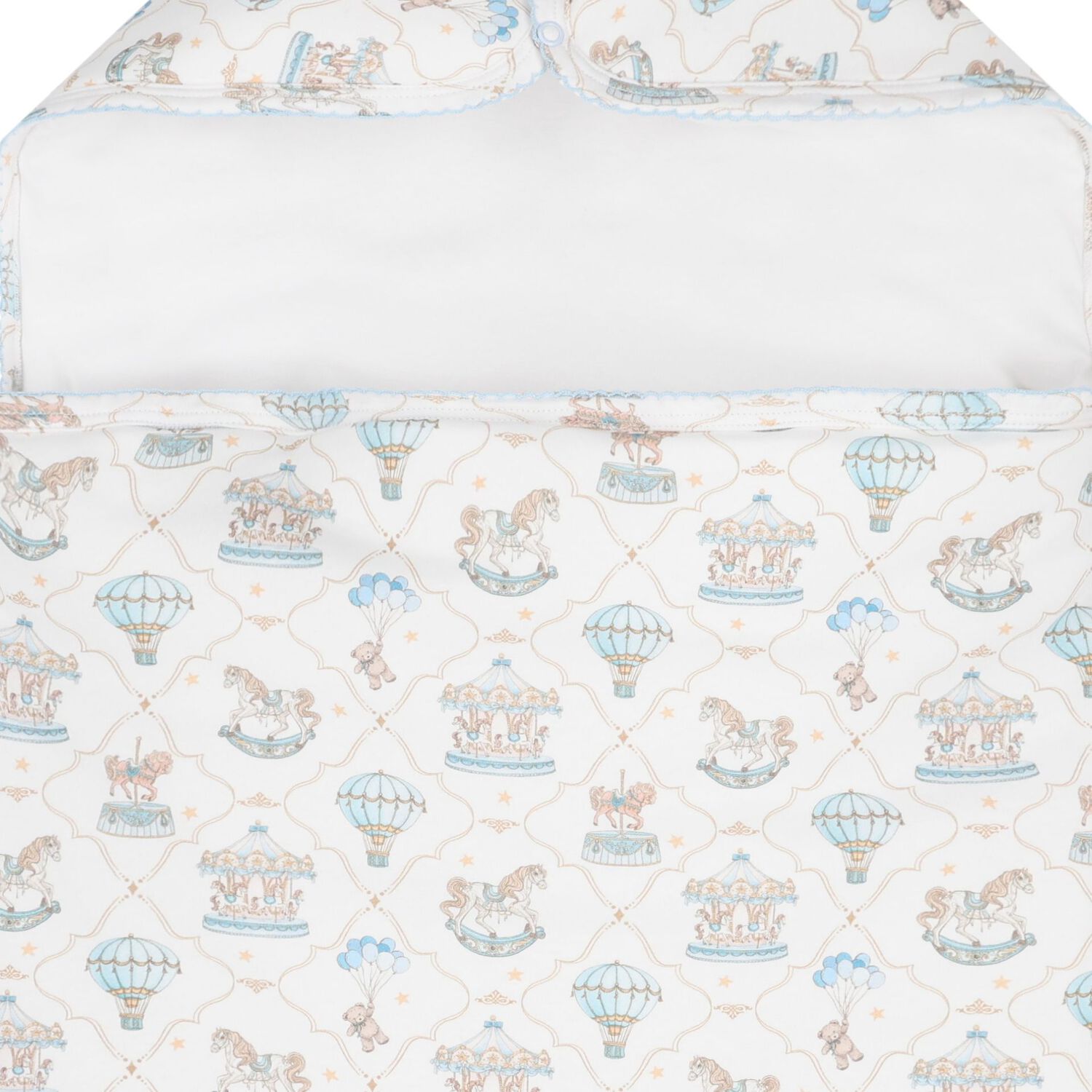 Baby Boys Blue & White Carousel & Hot Air Balloon Nest, 1, hi-res