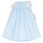 Girls Blue & Pink Flower Dress, 1, hi-res