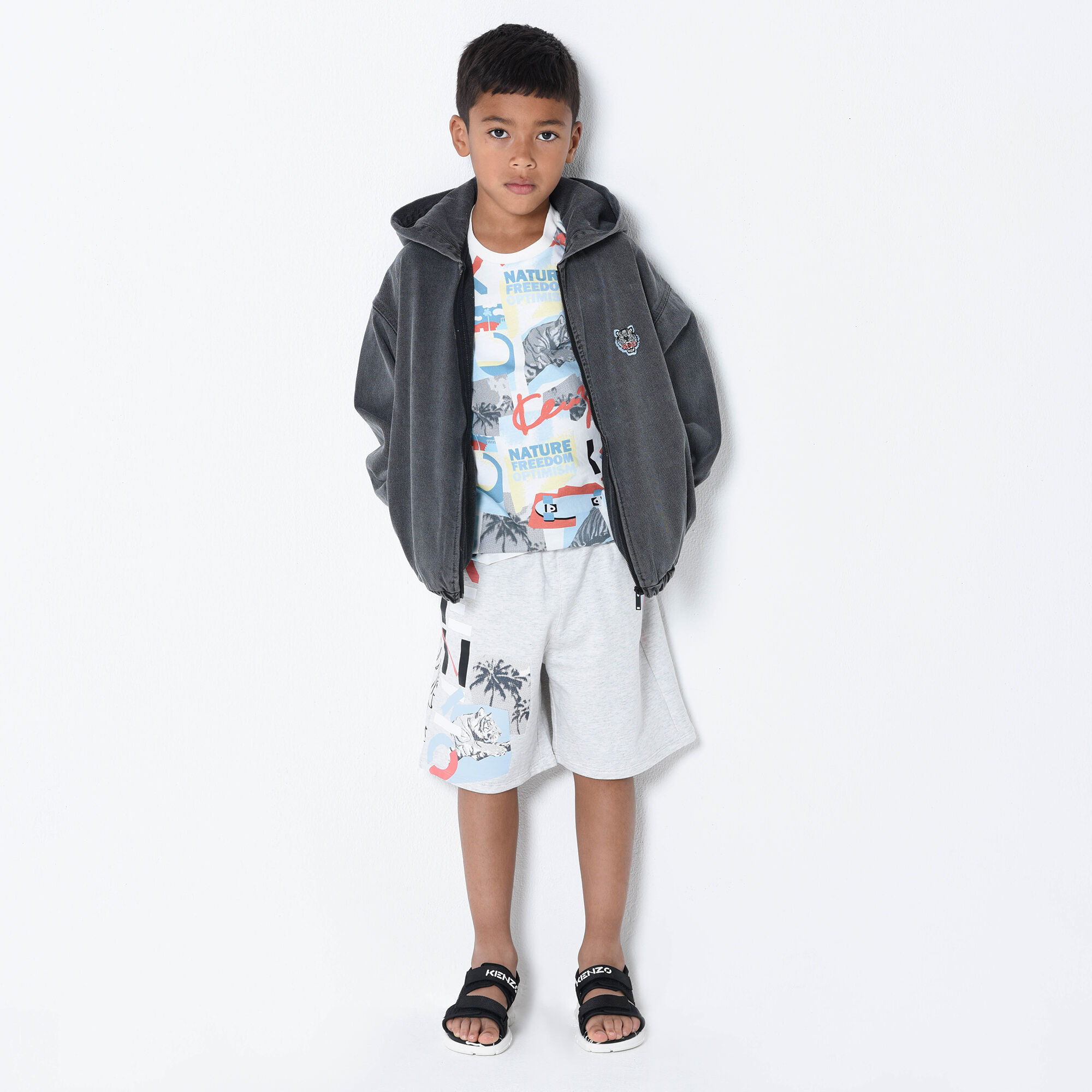 Grey top kenzo shorts