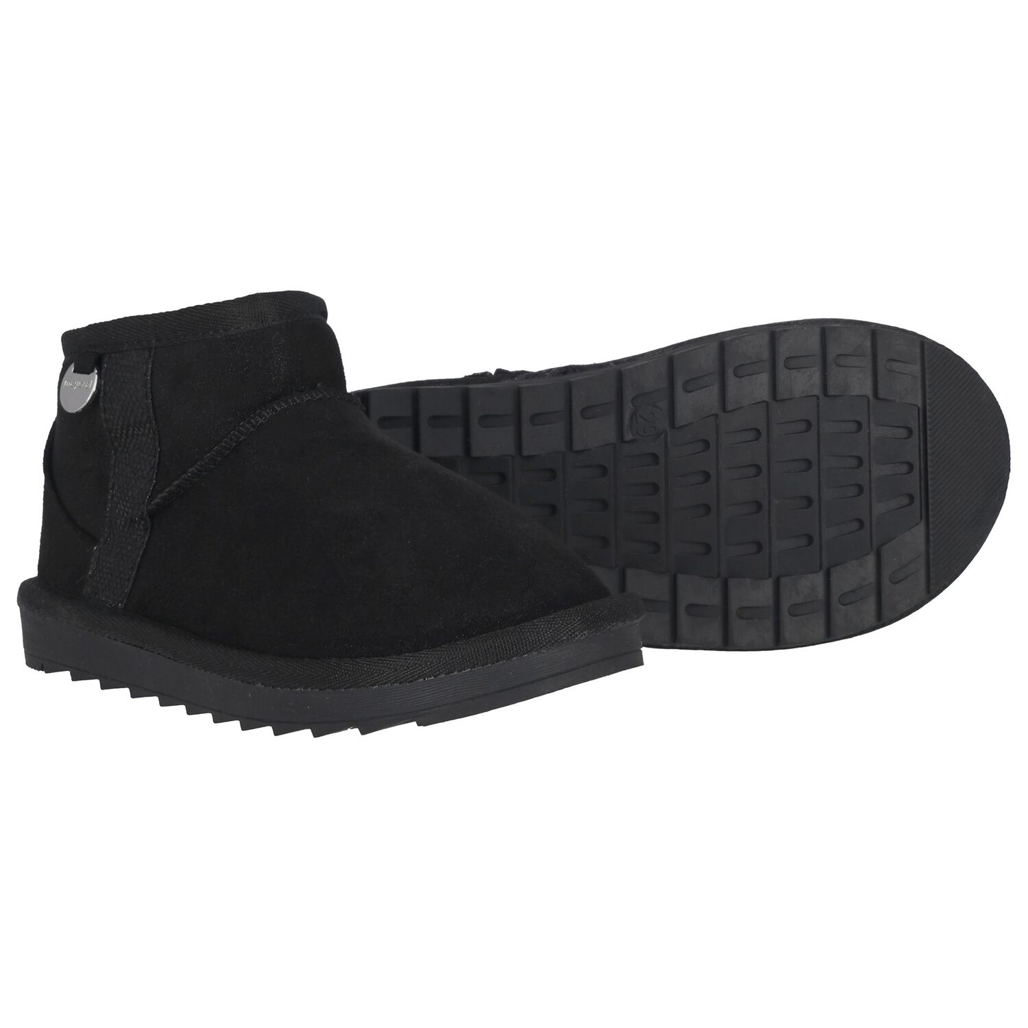 Girls Black Faux Suede Boots, 4, hi-res image number null