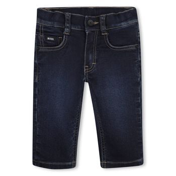 Younger Boys Navy Blue Logo Denim Jeans