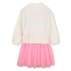 Girls Ivory & Pink Knitted Dress, 1, hi-res