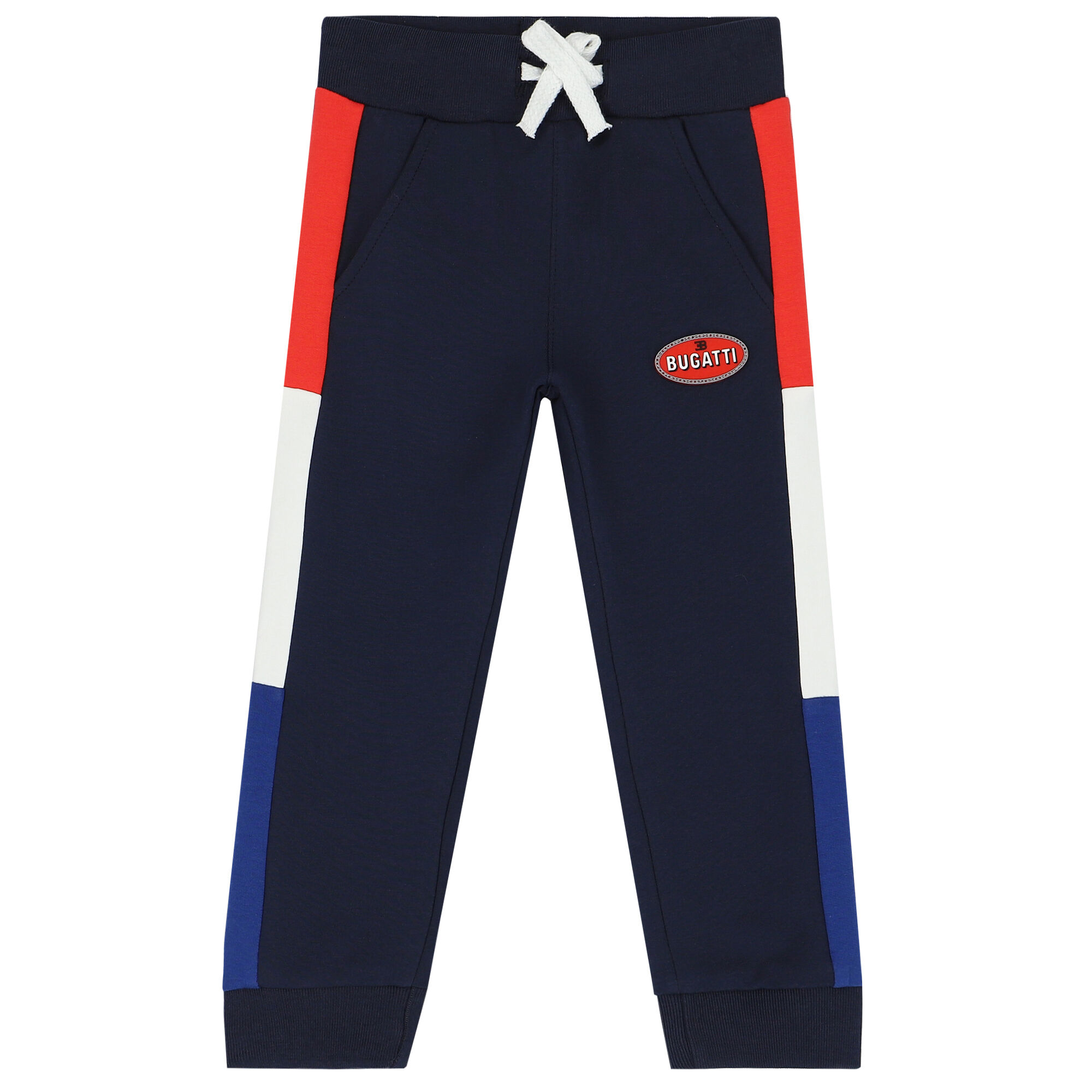 Bugatti Junior Younger Boys Navy Logo Joggers Junior Couture USA