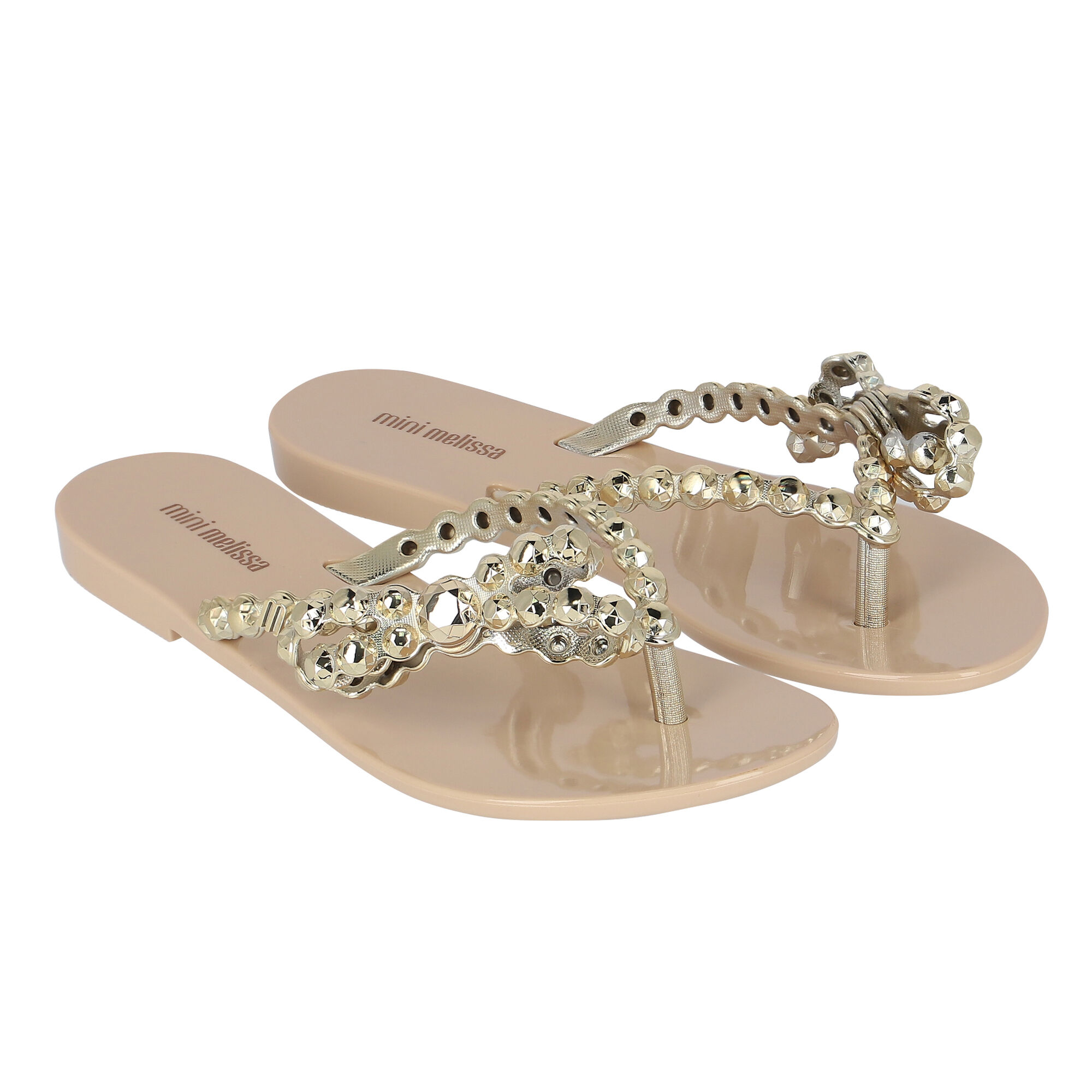 Gold bow cheap flip flops