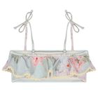 Girls Blue Floral Bikini, 1, hi-res