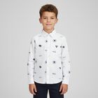 Boys White Logo Shirt, 1, hi-res
