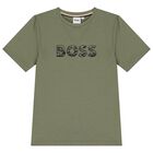Boys Green Logo T-Shirt, 3, hi-res