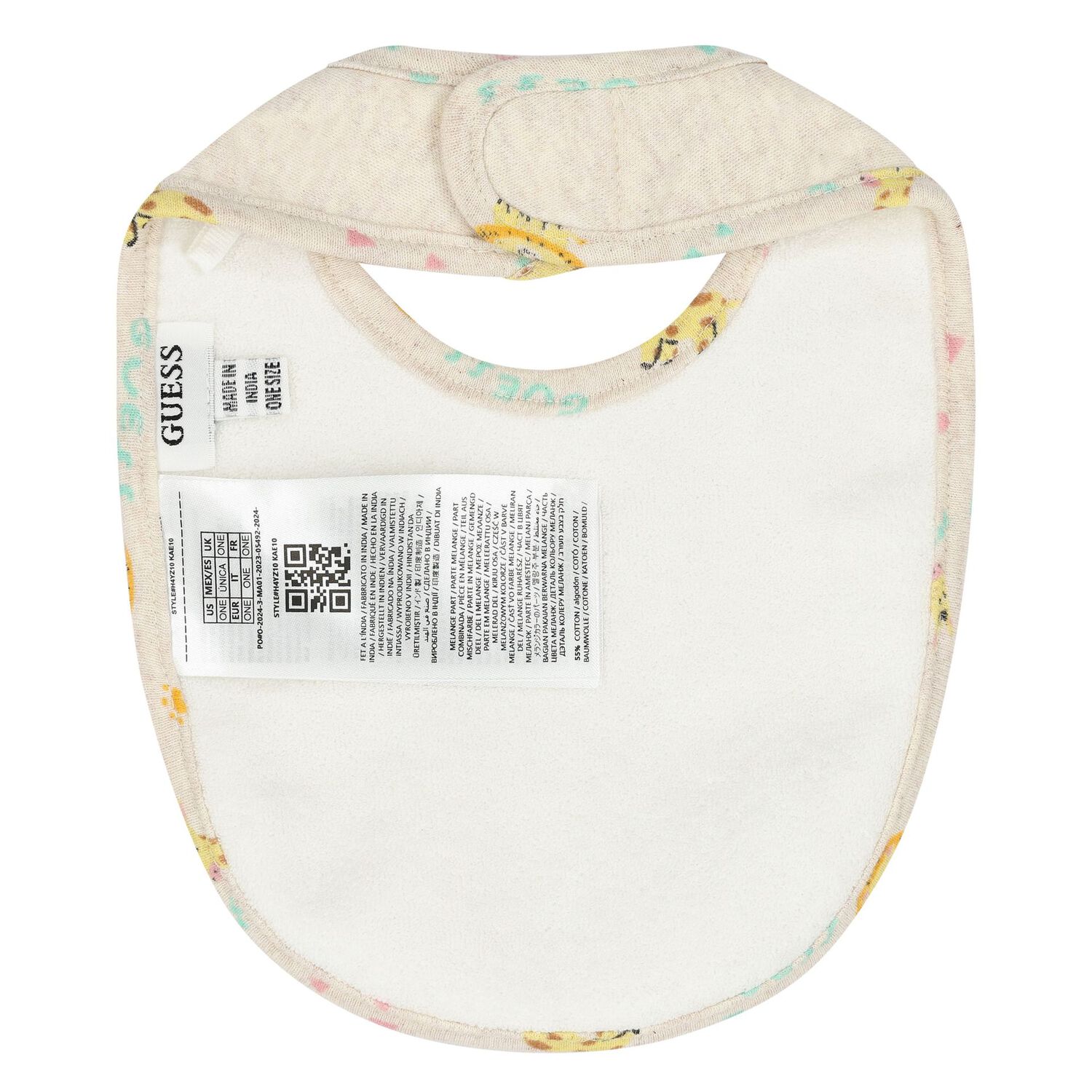 Beige Logo Teddy Bear Baby Bib ( 2-Pack ), 1, hi-res image number null