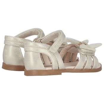 Younger Girls Ivory Bow Sandals