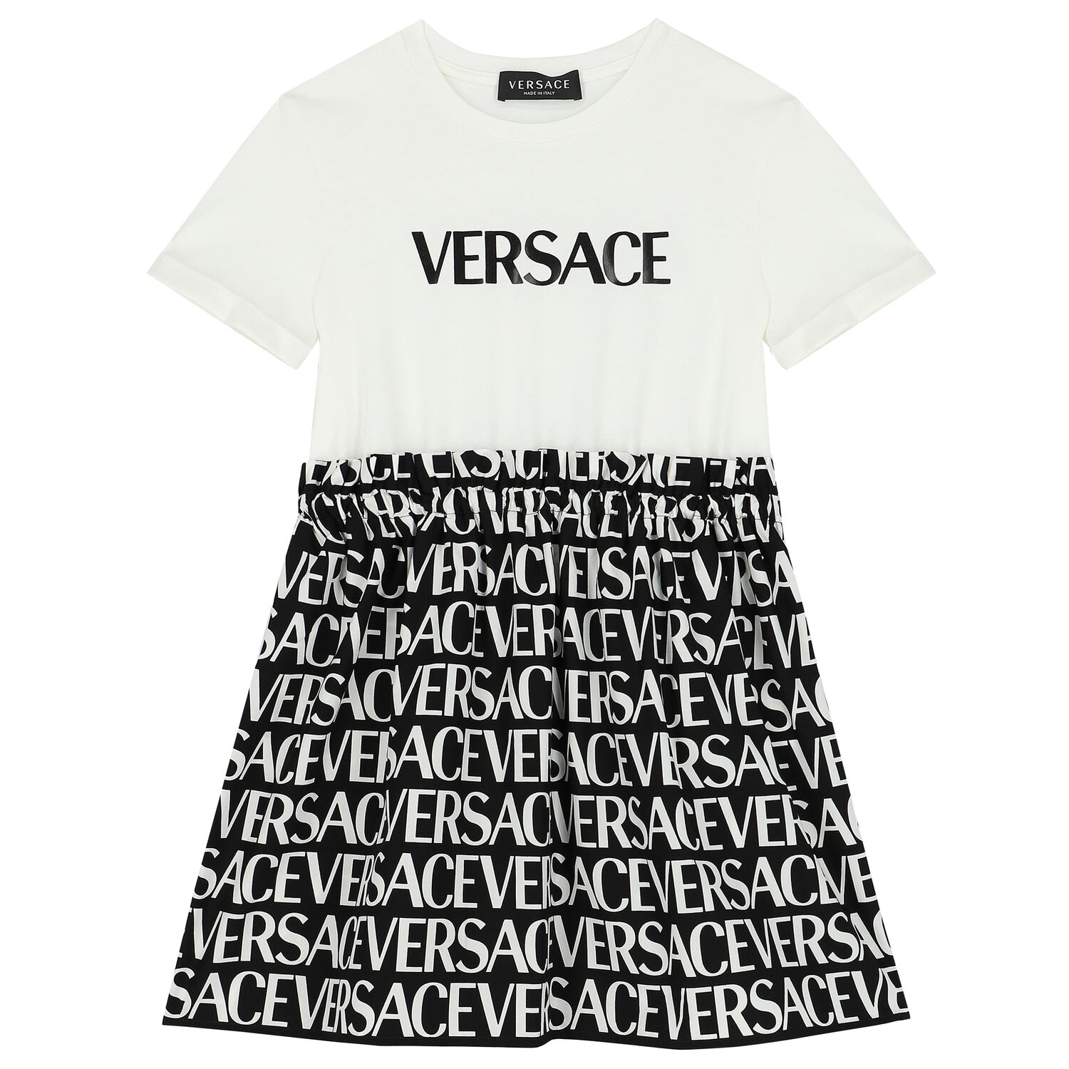 Girls White Logo Dress, 1, hi-res