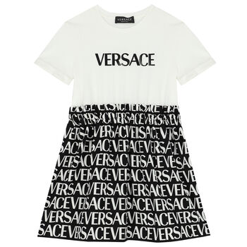 Girls White Logo Dress