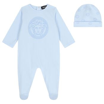 Baby Boys Blue Medusa Babygrow Gift Set